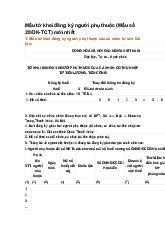 Mẫu tờ khai đăng ký người phụ thuộc (Mẫu số 20/ĐK-TCT) mới nhất