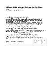 Phiếu góp ý sách giáo khoa lớp 5 môn Đạo đức Cánh Diều