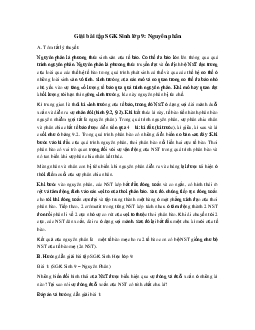 Giải bài tập SGK Sinh lớp 9: Nguyên phân