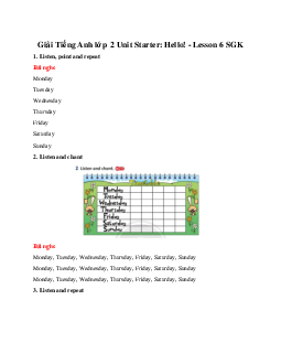Unit Starter: Hello! - Lesson 6 SGK | Tiếng anh 2 Family and Friends