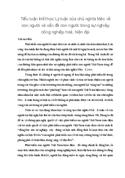 Tiểu luận triết học Lý luận của chủ nghĩa Mác về con người và vấn đề con người trong sự nghiệp công nghiệp hoá, hiện đại hoá đất nước | Học viện Ngân Hàng