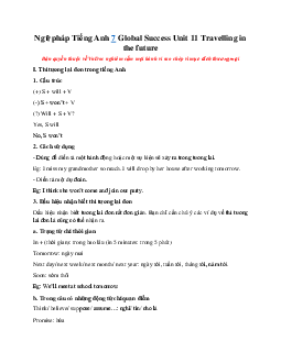 Ngữ pháp Tiếng Anh 7 Global Success Unit 11 Travelling in the future