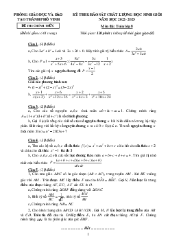Đề học sinh giỏi Toán 8 năm 2022 – 2023 phòng GD&ĐT thành phố Vinh – Nghệ An