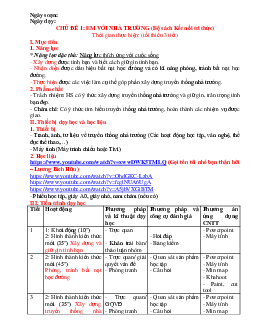 Giáo án Hoạt động trải nghiệm 8 Chủ đề 1: Em với nhà trường | Kết nối tri thức