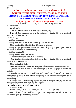 Giáo án Địa lí 8 (cả năm) | Kết nối tri thức
