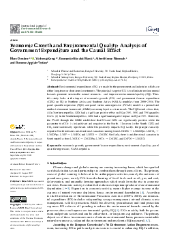 Economic Growth and Environmental Quality: Analysis of Government Expenditure and the Causal Effect