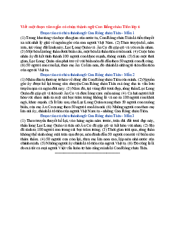 Văn mẫu lớp 6 Chân trời sáng tạo bài Viết một đoạn văn ngắn có chứa thành ngữ Con Rồng cháu Tiên