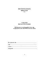 Vở Bài Tập Pháp Luật Đại Cương | Học viện Ngân hàng