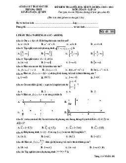 Đề thi giữa kỳ 2 Toán 10 năm 2020 – 2021 trường Lương Ngọc Quyến – Thái Nguyên