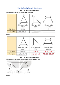 Giải SGK môn Toán 3 - Bài 19: Hình tam giác, hình tứ giác. Hình chữ nhật, hình vuông | Kết nối tri thức