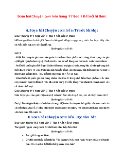 Soạn bài Chuyện cơm hến | Ngữ văn 7 tập 1 Kết nối tri thức