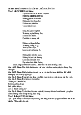 Đề thi tuyển sinh vào 10 - môn Ngữ Văn