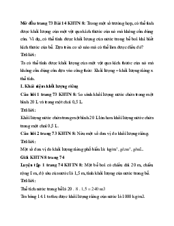 Giải Khoa học tự nhiên 8 bài 14: Khối lượng riêng | Cánh diều