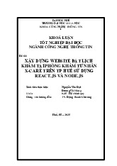 Khóa Luận Tốt Nghiệp K45: Xây Dựng Website Đặt Lịch Khám Bệnh Sử Dụng React.js Môn Công nghệ thông tin | Trường Đại học Huế