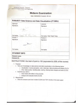 Midterm Study Guide and Key Concepts | Môn Data Science and Visualization - Trường Đại học Quốc tế, Đại học Quốc gia Thành phố Hồ Chí Minh