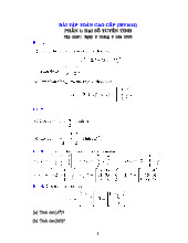 Bài tập Đại số tuyến tính môn Toán cao cấp | Trường Quốc tế - Đại học Quốc gia Hà Nội