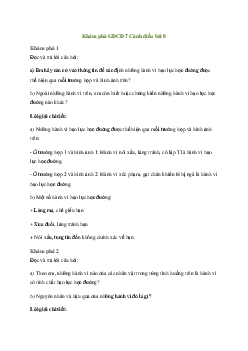 Giải giáo dục công dân 7 Bài 8: Bạo lực học đường | Cánh diều