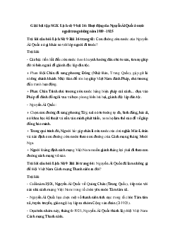 Giải bài tập SGK Lịch sử 9 bài 16