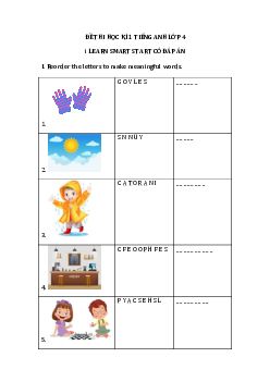 Đề thi học kì 1 tiếng Anh 4 i Learn Smart Start số 3