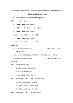 Bộ phiếu bài tập ôn ở nhà Toán lớp 3 (từ 16/3 đến 21/3/2021)