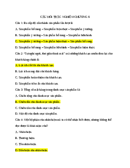 Câu hỏi trắc nghiệm Chương 6 Quản trị Marketing (Có đáp án)