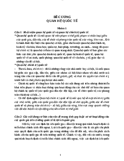 Đề cương môn Quan hệ quốc tế