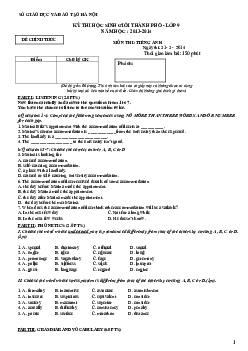 Đề thi chọn học sinh giỏi thành phố -lớp 9 năm học 2013 -2014 môn thi Tiếng Anh -sở giáo dục và đào tạo Hà Nội