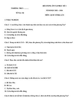 Đề cương ôn tập học kì 1 Địa lí 8 sách Cánh diều