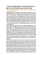 “Tam giác đồng nguyên” là sự kết hợp hài hoà giữa các tư tưởng, tôn giáo nào dưới đây?