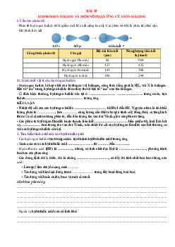 Trắc nghiệm và tự luận hóa 10 ctst bài 18 Hydrogen hHalide và một số phản ứng của ion Halide