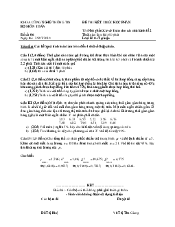Đề thi kết thúc học phần Cơ sở toán cho các nhà kinh tế 2
