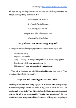 TOP 9 Đoạn văn miêu tả vẻ đẹp của Thuý Kiều hay chọn lọc | Văn mẫu lớp 9