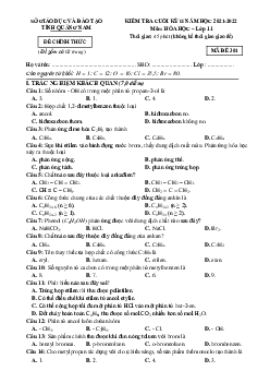 Đề thi cuối HK2 môn Hóa 11 Sở GD Quảng Nam 2021-2022 ( có đáp án )