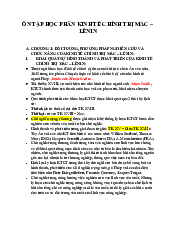 Ôn tập học phần Kinh tế chính trị Mac - Kinh tế | Trường Đại học Vinh