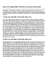 Đoạn văn tự giới thiệu về bản thân em chọn lọc hay nhất