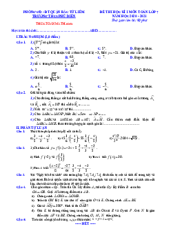 Đề thi học kì 1 Toán 7 năm 2020 – 2021 trường THCS Phú Diễn – Hà Nội