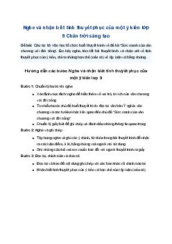 Soạn bài Nghe và nhận biết tính thuyết phục của một ý kiến | SGK Ngữ Văn 9 Chân trời sáng tạo (Tập 1)