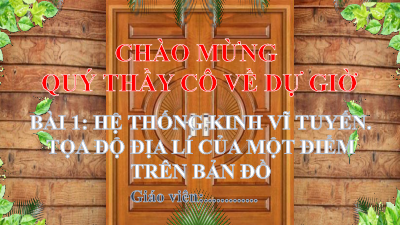 Bài 1: Hệ thống kinh vĩ tuyến, Tọa độ địa lí của một địa điểm trên bản đồ | Bài giảng PowerPoint Địa Lí 6 | Cánh diều