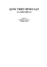 Lý thuyết quốc triều hình luật | Trường Đại học Luật, Đại học Quốc gia Hà Nội