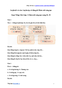 Soạn bài Luyện từ và câu: Luyện tập về động từ - Tiếng Việt 4 Chân trời sáng tạo