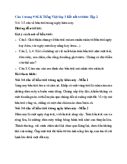 Giải SGK Tiếng Việt 3 trang 9 Bài 1: Bầu trời - Nói và nghe | Kết nối tri thức