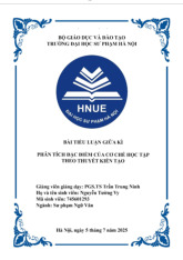 Tiểu luận Nghiên cứu thuyết kiến tạo trong giáo dục | Môn Lý luận dạy học - Đại học Sư Phạm Hà Nội