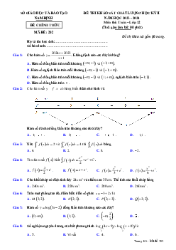 Đề thi học kỳ 2 Toán 12 năm 2023 – 2024 sở GD&ĐT Nam Định