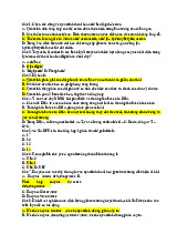 Câu hỏi ôn tập Điều dưỡng cho bài kiểm tra cuối kỳ | Đại học Y khoa Phạm Ngọc Thạch