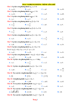 TOP 51 Câu trắc nghiệm Toán 11 về phương trình lôgarit
