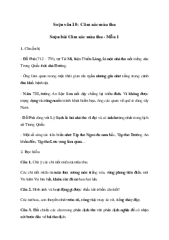 Soạn bài Cảm xúc mùa thu - Cánh diều 10