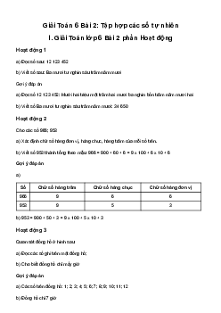 Giải Toán 6 Bài 2: Tập hợp các số tự nhiên | Cánh diều