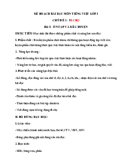 Chủ đề 3: Đi chợ  | Bài 5 | Giáo án Tiếng Việt 1 bộ sách Chân trời sáng tạo