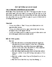 Đề cương môn Tổng quan du lịch - Trường Đại học lao động -  xã hội