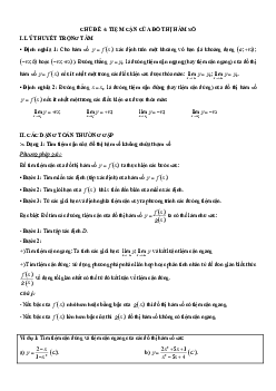 Chuyên đề trắc nghiệm đường tiệm cận của đồ thị hàm số Toán 12